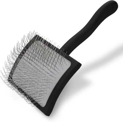 Big K Dog Slicker Brush for Dogs (Goldendoodles, Labradoodles, Poodles), Groom like a Professional, Fluff Detangle Style, Saves Time Energy, Black, Large