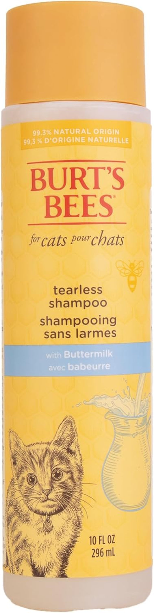 Tearless Kitten Shampoo with Buttermilk and Honey, Gentle Cat Shampoo for Itchy Skin and Sensitive Coats, Easy Rinse Low Lather Formula, 99.3% Natural Origin, 10 Fl Oz