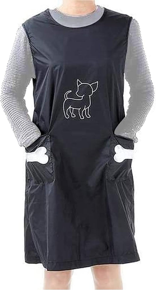 Pet Grooming Aprons Pet Bathing Gown Cat Dog Waterproof Haircutting Grooming Clothes Pet Grooming Smock with Pockets (Large)