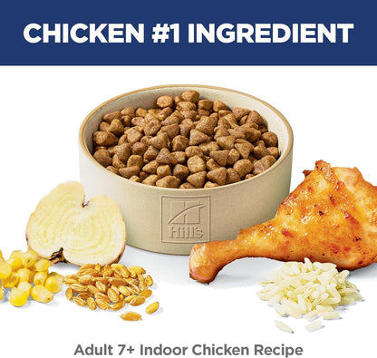 Adult 7+ Indoor Dry Cat Food, Chicken, 15.5 Lb. Bag